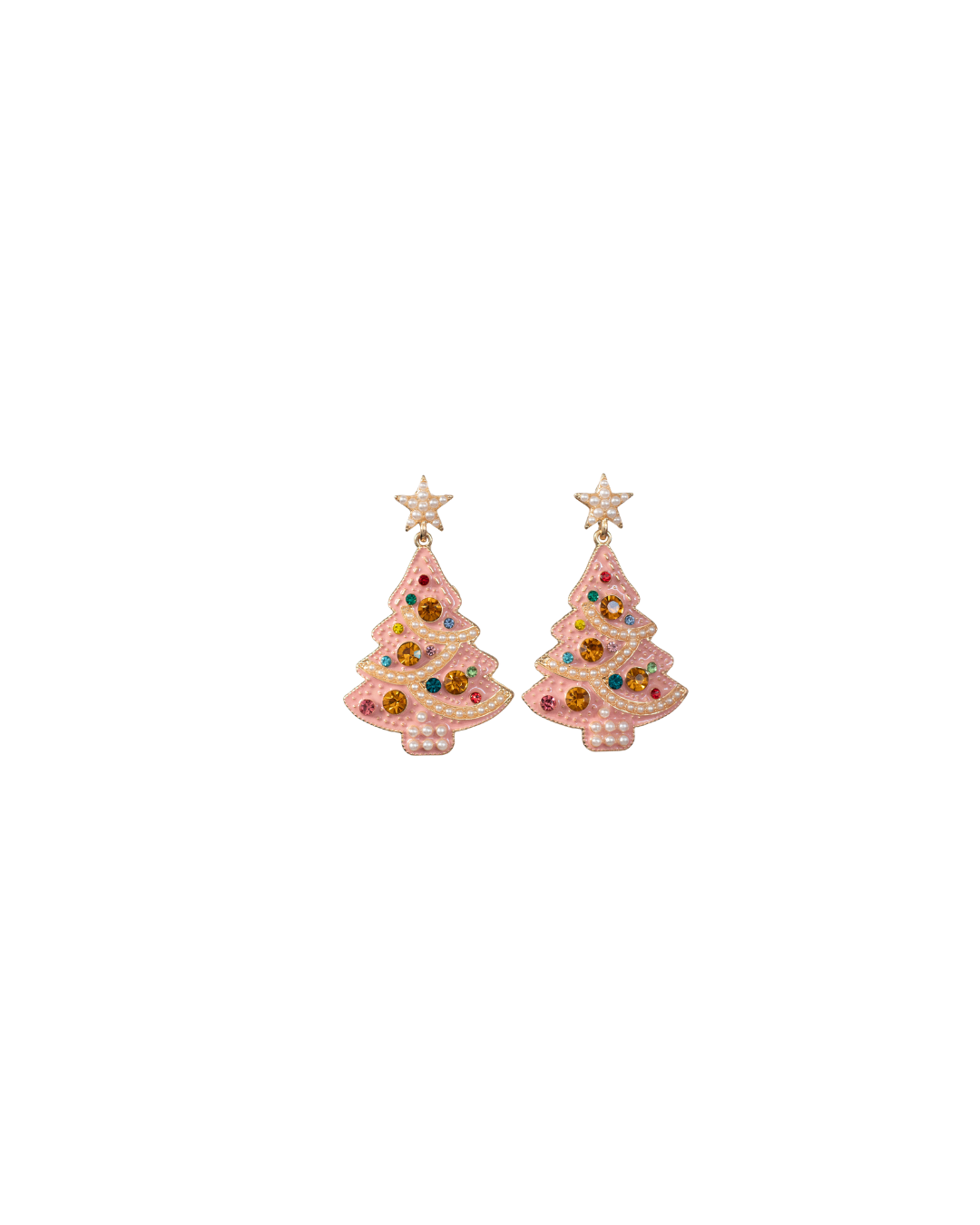 Sugar Plum Sparkle Christmas Tree Earrings