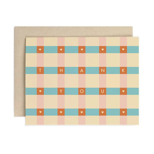 Gingham Thank You Card
