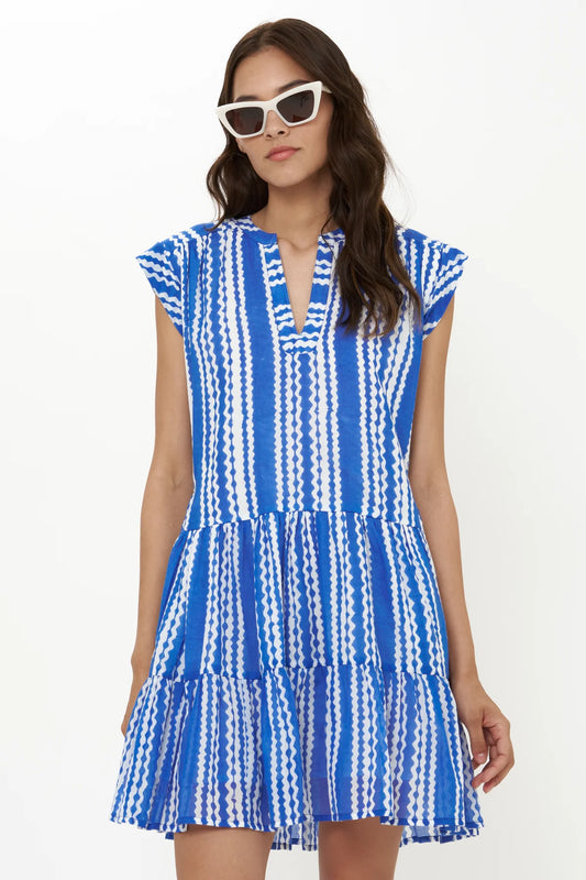 Oliphant- Ziggy Blue Roll Sleeve Dress